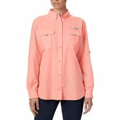Columbia PFG Bahama Long Sleeve Shirt Womens Tiki Pink