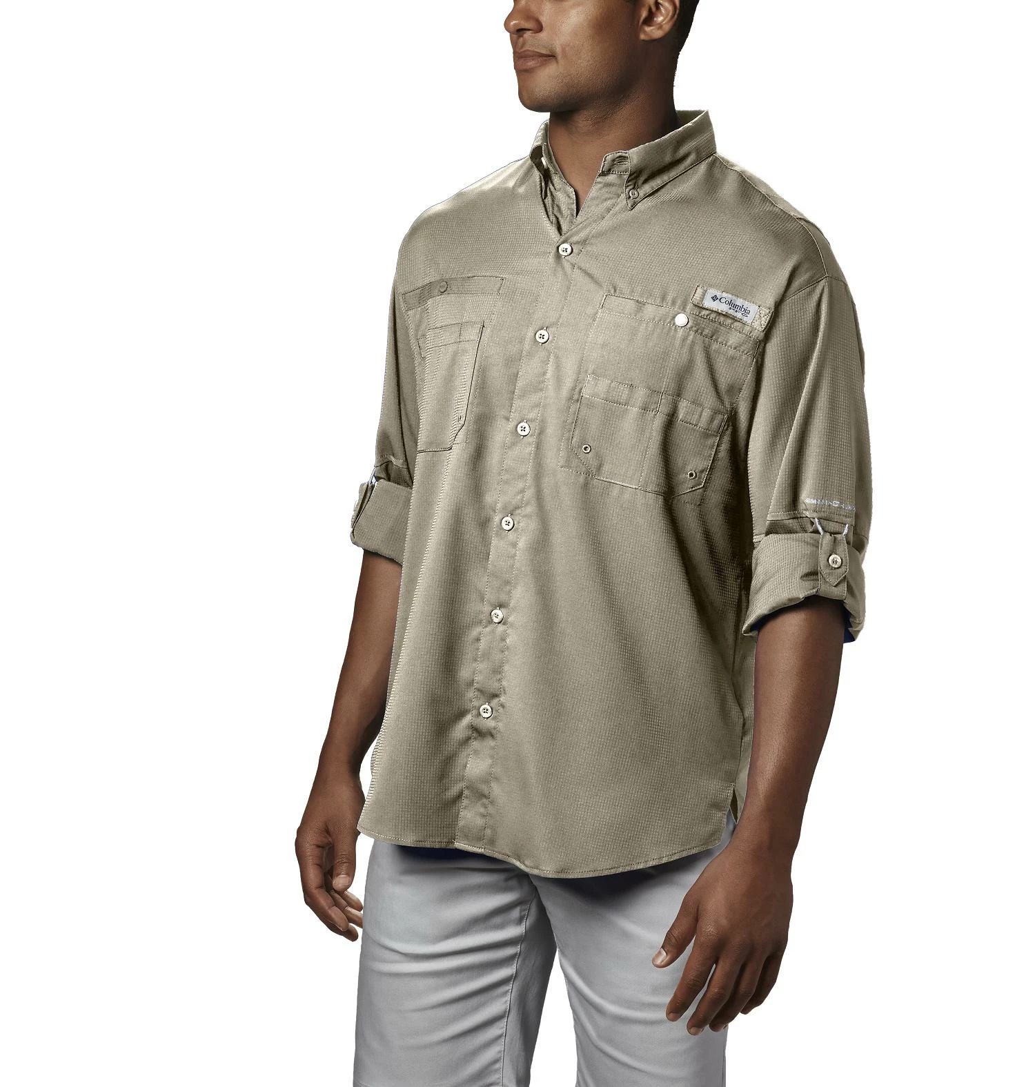 Columbia Tamiami II Long Sleeve Shirt Mens Fossil - Image 3