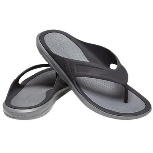 Crocs Swiftwater Wave Flip Mens Black Slate Grey