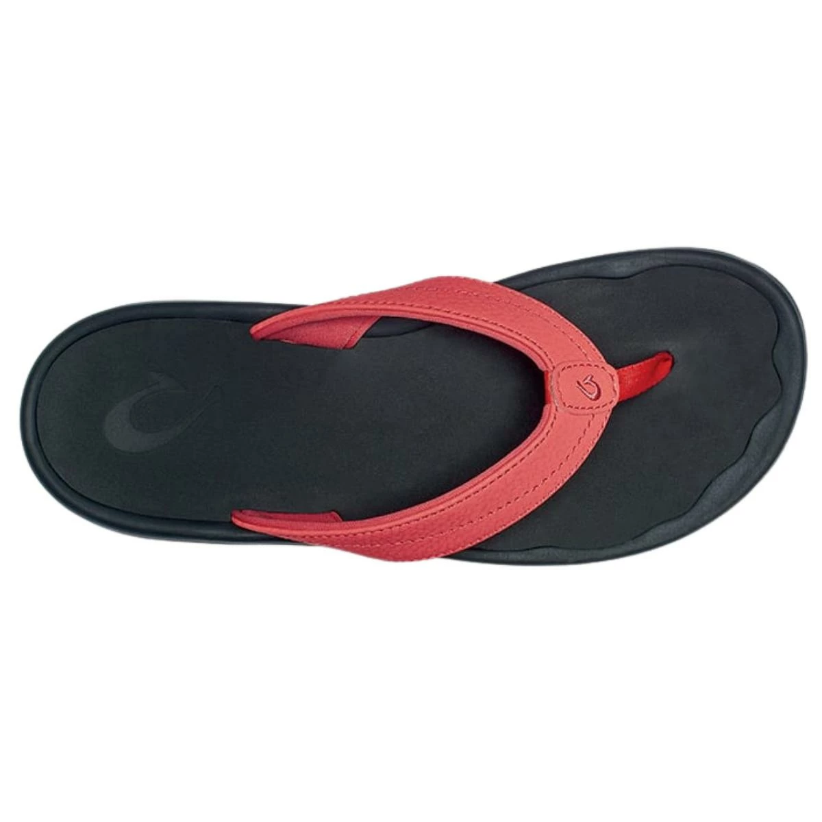 Olukai Ohana Thong Womens Hot Coral Black - Image 2