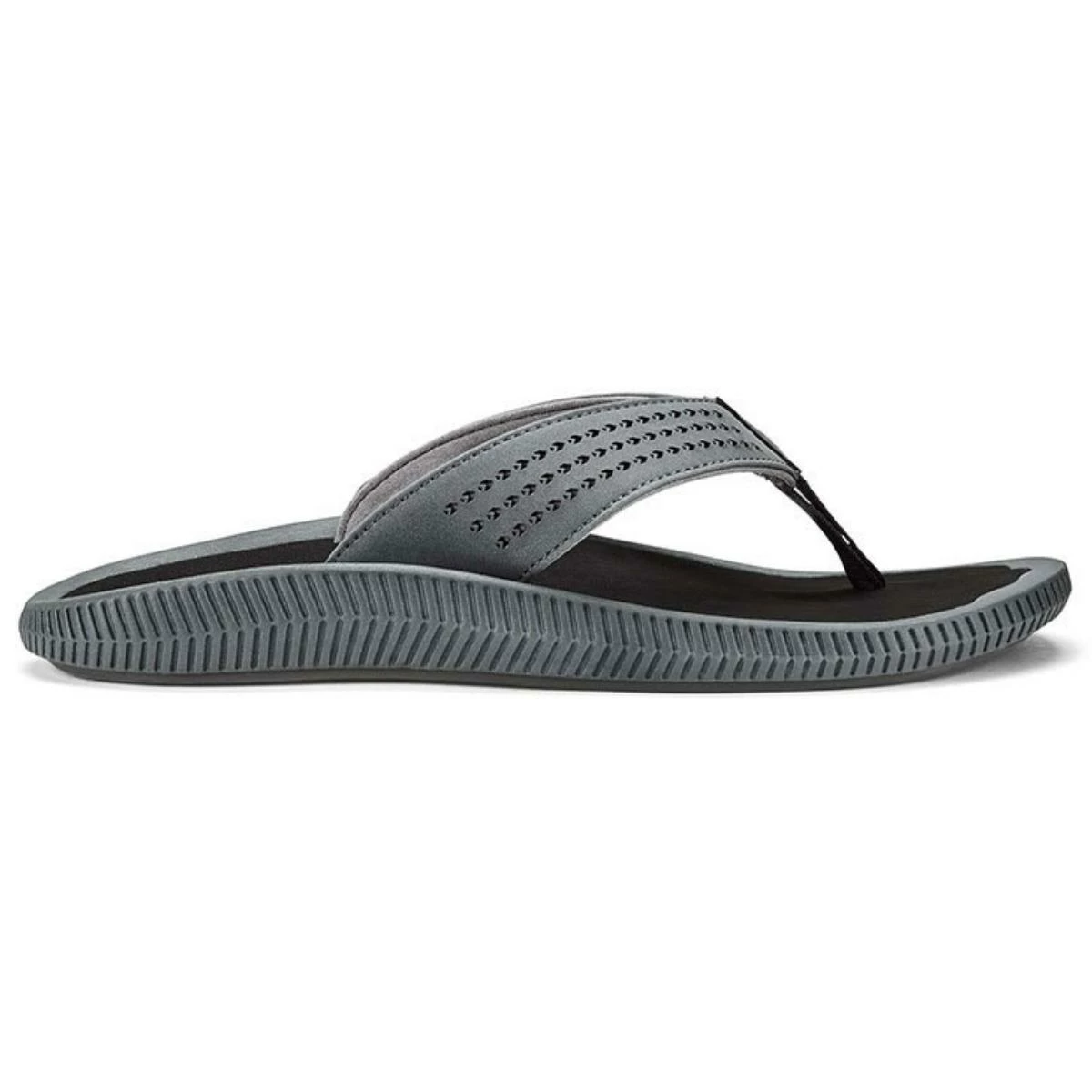 Olukai Ulele Thong Mens Dark Shadow Black