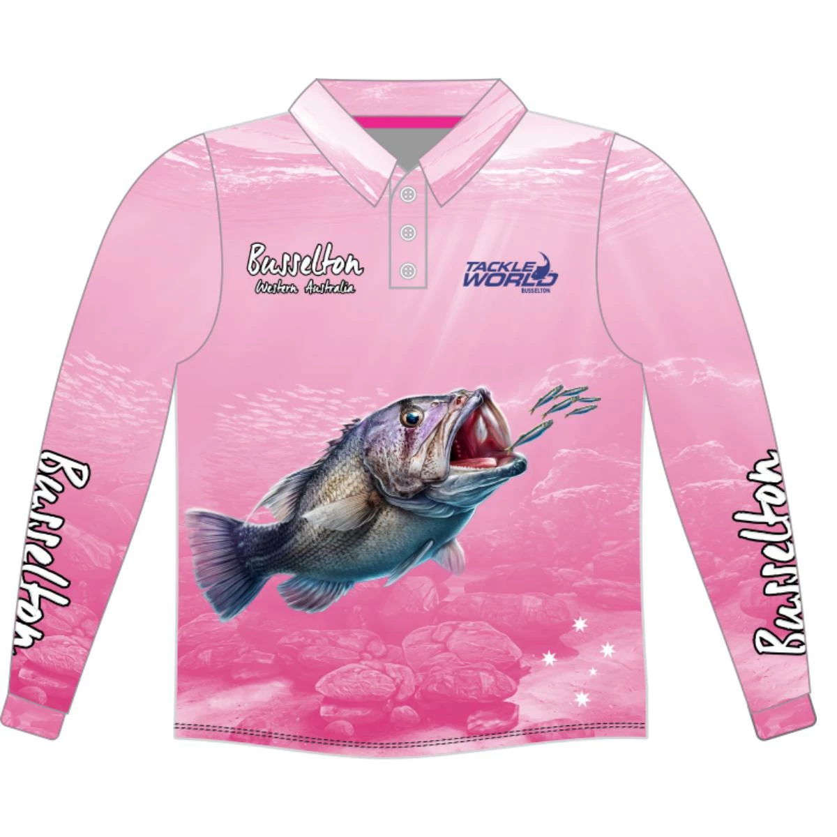Switchbait Tackle World Busselton Dhu Shirt Kids Pink